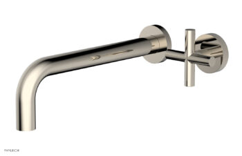 Phylrich Transition 10" Single Handle Wall Lavatory Set - Cross Handle 120-15-10 - Polished Nickel