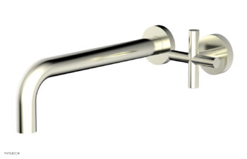 Phylrich Transition 10" Single Handle Wall Lavatory Set - Cross Handle 120-15-10 - Satin Nickel