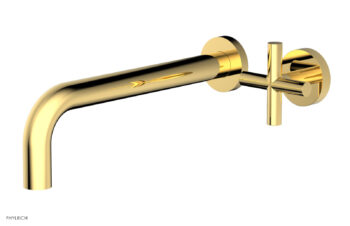 Phylrich Transition 10" Single Handle Wall Lavatory Set - Cross Handle 120-15-10 - Polished Gold