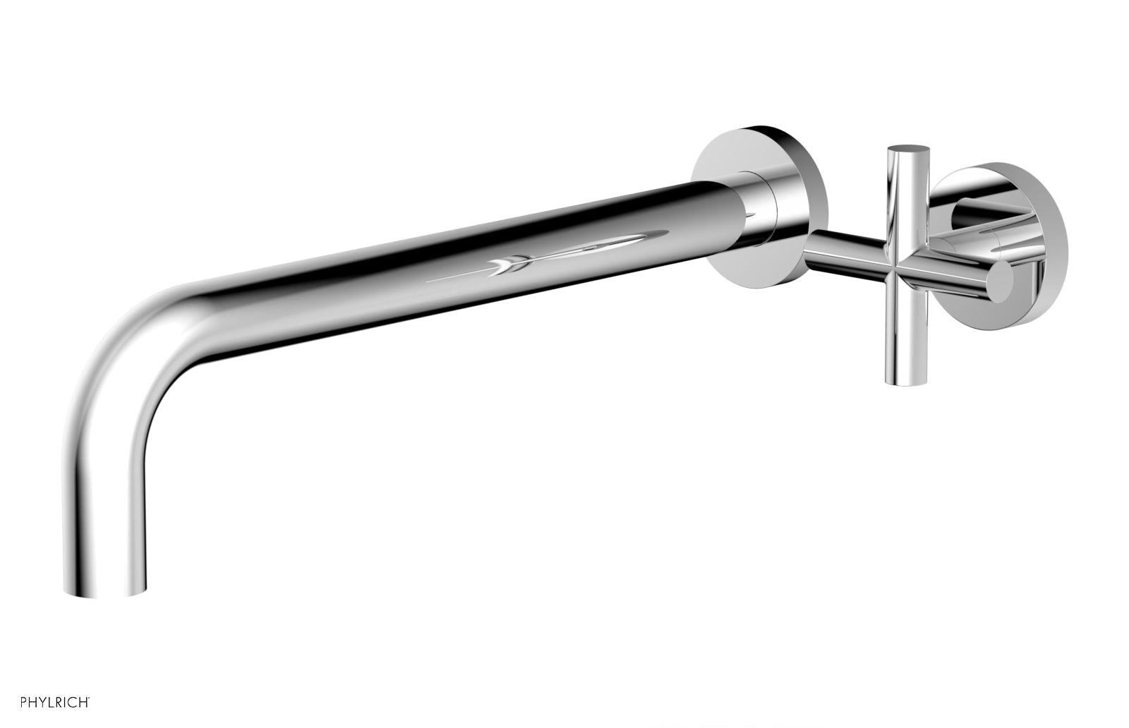 Phylrich Transition 12" Single Handle Wall Lavatory Set - Cross Handle 120-15-12 - Polished Chrome