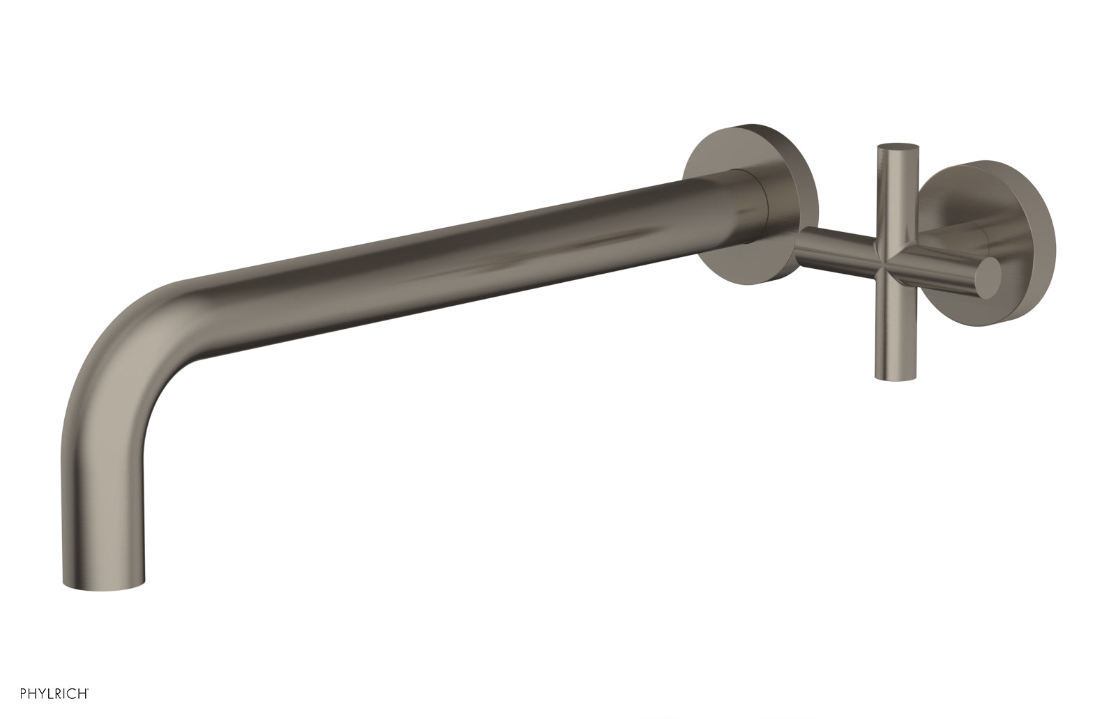 Phylrich Transition 12" Single Handle Wall Lavatory Set - Cross Handle 120-15-12 - Pewter