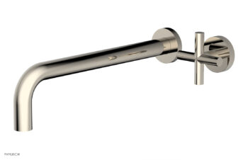 Phylrich Transition 12" Single Handle Wall Lavatory Set - Cross Handle 120-15-12 - Polished Nickel