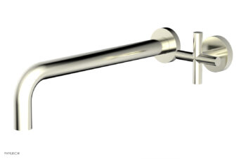 Phylrich Transition 12" Single Handle Wall Lavatory Set - Cross Handle 120-15-12 - Satin Nickel