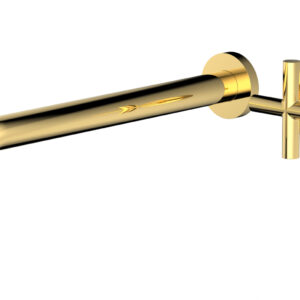 Phylrich Transition 12″ Single Handle Wall Lavatory Set – Cross Handle 120-15-12 – Polished Gold