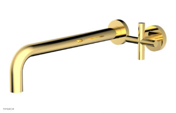Phylrich Transition 12" Single Handle Wall Lavatory Set - Cross Handle 120-15-12 - Polished Gold