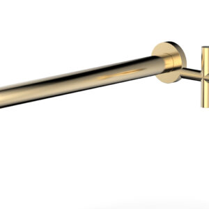 Phylrich Transition 14″ Single Handle Wall Lavatory Set – Cross Handle 120-15-14 – Satin Brass