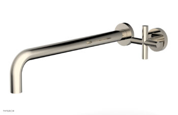 Phylrich Transition 14" Single Handle Wall Lavatory Set - Cross Handle 120-15-14 - Polished Nickel