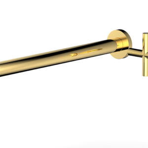 Phylrich Transition 14″ Single Handle Wall Lavatory Set – Cross Handle 120-15-14 – Polished Gold