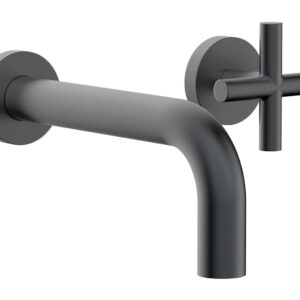 Phylrich TRANSITION – Single Handle Wall Lavatory Set – Cross Handles 120-15 – Gun Metal