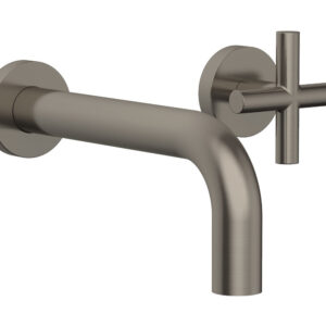 Phylrich TRANSITION – Single Handle Wall Lavatory Set – Cross Handles 120-15 – Pewter