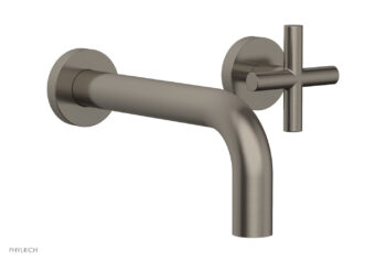Phylrich TRANSITION - Single Handle Wall Lavatory Set - Cross Handles 120-15 - Pewter