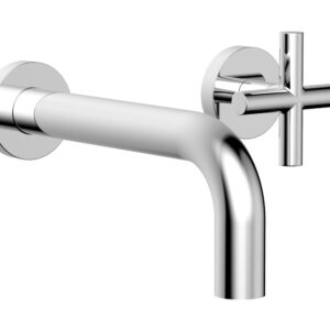 Phylrich TRANSITION – Single Handle Wall Lavatory Set – Cross Handles 120-15 – Polished Chrome