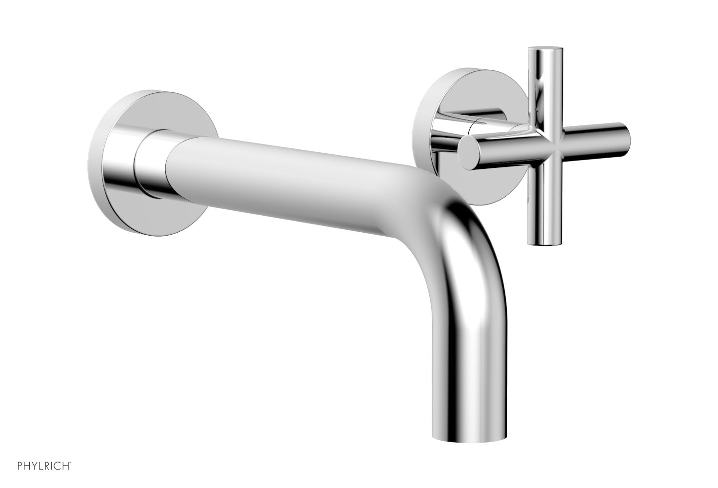 Phylrich TRANSITION - Single Handle Wall Lavatory Set - Cross Handles 120-15 - Polished Chrome