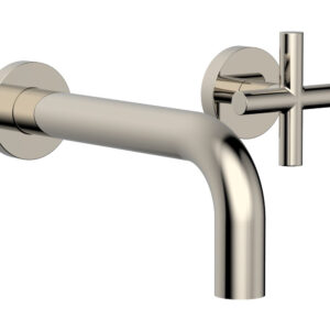 Phylrich TRANSITION – Single Handle Wall Lavatory Set – Cross Handles 120-15 – Polished Nickel