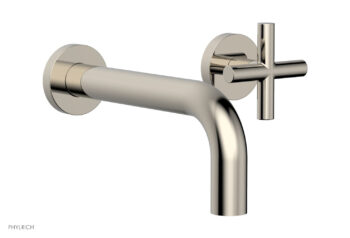 Phylrich TRANSITION - Single Handle Wall Lavatory Set - Cross Handles 120-15 - Polished Nickel