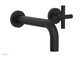 Phylrich TRANSITION - Single Handle Wall Lavatory Set - Cross Handles 120-15 - Matte Black