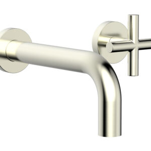 Phylrich TRANSITION – Single Handle Wall Lavatory Set – Cross Handles 120-15 – Satin Nickel