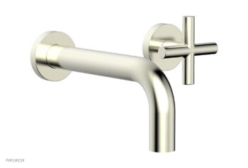 Phylrich TRANSITION - Single Handle Wall Lavatory Set - Cross Handles 120-15 - Satin Nickel