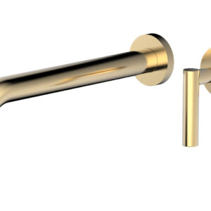 Phylrich Transition 10″ Single Handle Wall Lavatory Set – Lever Handle 120-16-10 – Satin Brass