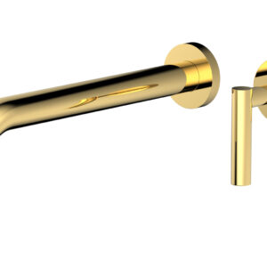 Phylrich Transition 10″ Single Handle Wall Lavatory Set – Lever Handle 120-16-10 – Polished Gold
