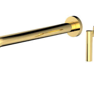 Phylrich Transition 12″ Single Handle Wall Lavatory Set – Lever Handle 120-16-12 – Polished Gold