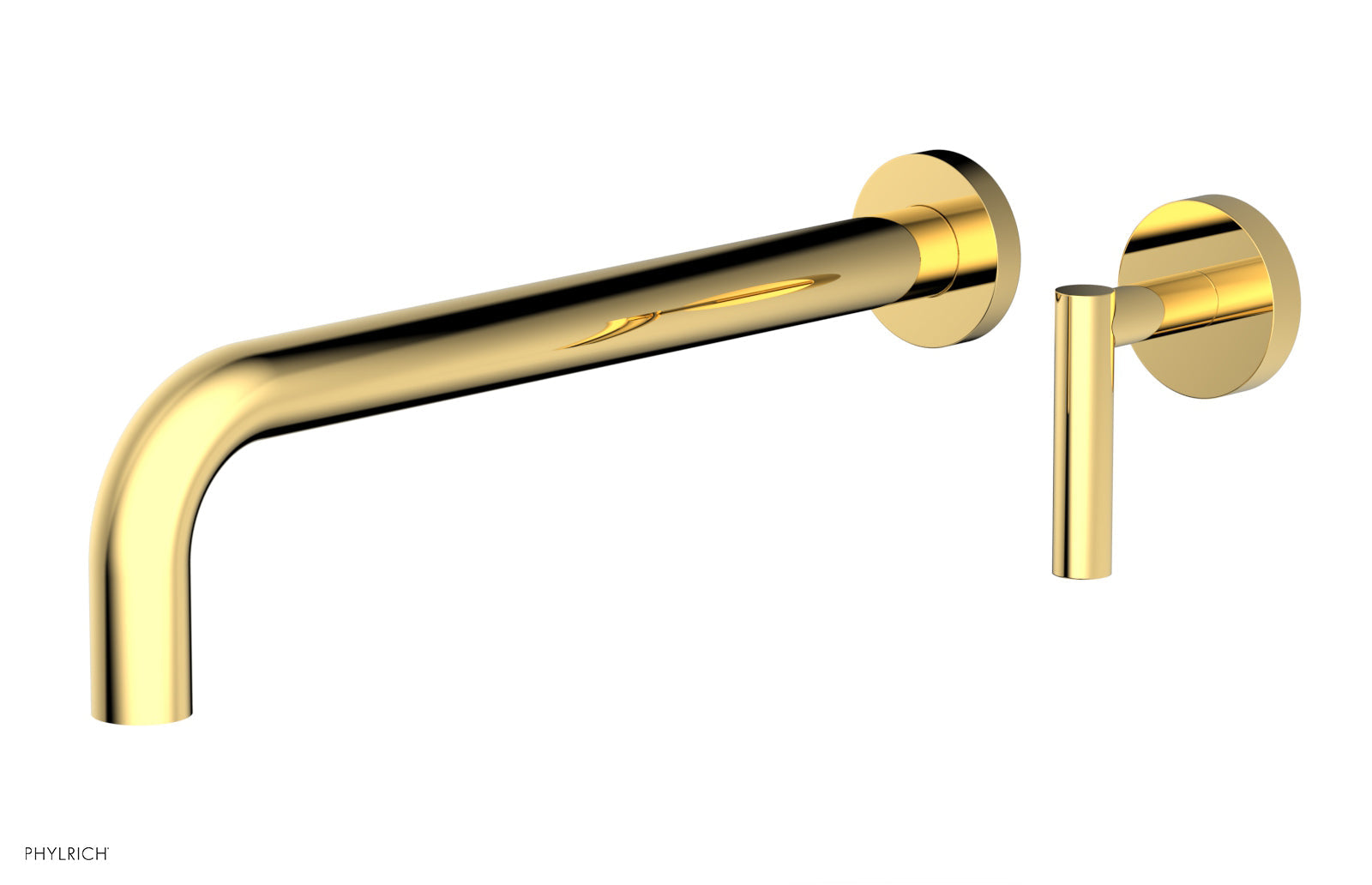 Phylrich Transition 12" Single Handle Wall Lavatory Set - Lever Handle 120-16-12 - Polished Gold