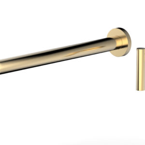 Phylrich Transition 14″ Single Handle Wall Lavatory Set – Lever Handle 120-16-14 – Satin Brass