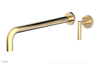 Phylrich Transition 14" Single Handle Wall Lavatory Set - Lever Handle 120-16-14 - Satin Brass