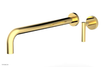 Phylrich Transition 14" Single Handle Wall Lavatory Set - Lever Handle 120-16-14 - Polished Gold