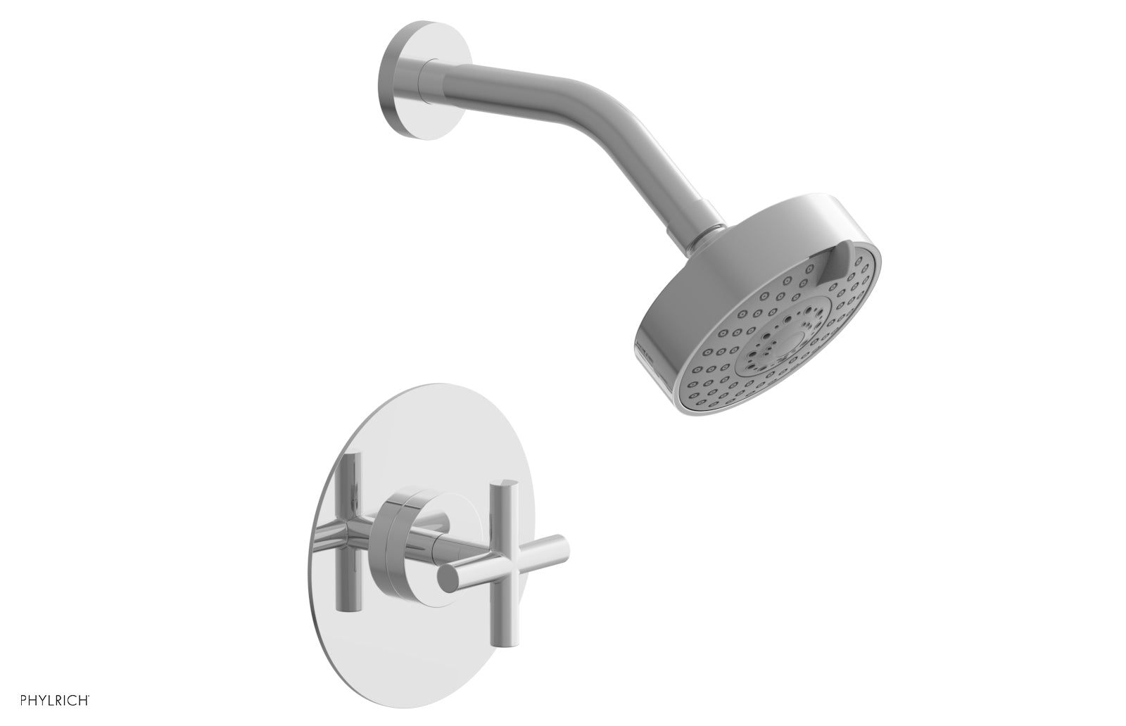 Phylrich TRANSITION - Pressure Balance Shower Set - Cross Handle 120-21 - Polished Chrome