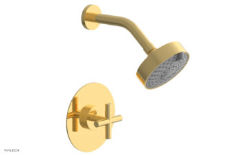 Phylrich TRANSITION - Pressure Balance Shower Set - Cross Handle 120-21 - Polished Gold