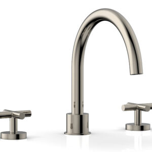 Phylrich TRANSITION – Deck Tub Set – Cross Handles 120-40 – Polished Nickel