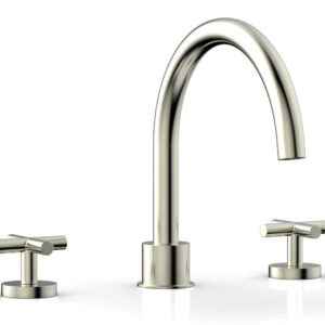 Phylrich TRANSITION – Deck Tub Set – Cross Handles 120-40 – Satin Nickel