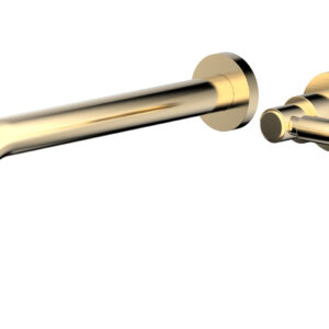 Phylrich Basic 10″ Single Handle Wall Lavatory Set – Lever Handle D130-16 – Satin Brass