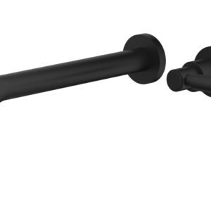 Phylrich Basic 10″ Single Handle Wall Lavatory Set – Lever Handle D130-16 – Matte Black