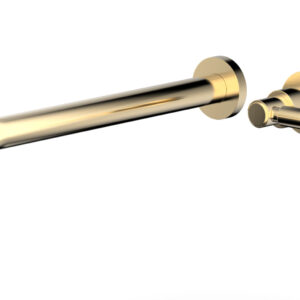 Phylrich Basic 12″ Single Handle Wall Lavatory Set – Lever Handle D130-17 – Satin Brass