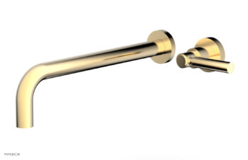 Phylrich Basic 12" Single Handle Wall Lavatory Set - Lever Handle D130-17 - Satin Brass