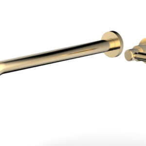 Phylrich Basic 14″ Single Handle Wall Lavatory Set – Lever Handle D130-18 – Satin Brass