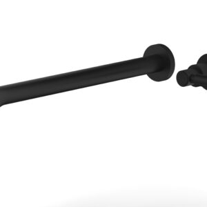 Phylrich Basic 14″ Single Handle Wall Lavatory Set – Lever Handle D130-18 – Matte Black