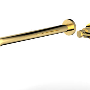 Phylrich Basic 14″ Single Handle Wall Lavatory Set – Lever Handle D130-18 – Polished Gold
