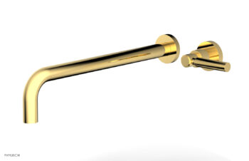 Phylrich Basic 14" Single Handle Wall Lavatory Set - Lever Handle D130-18 - Polished Gold