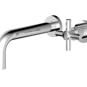 Phylrich Basic Single Handle Wall Lavatory Set – Cross Handle D131-15 – Polished Chrome