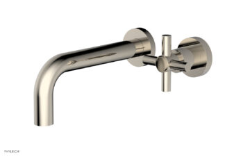 Phylrich Basic Single Handle Wall Lavatory Set - Cross Handle D131-15 - Polished Nickel