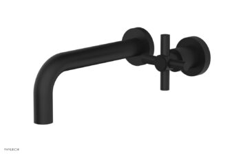 Phylrich Basic Single Handle Wall Lavatory Set - Cross Handle D131-15 - Matte Black