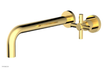 Phylrich Basic 10" Single Handle Wall Lavatory Set - Cross Handle D131-16 - Polished Gold