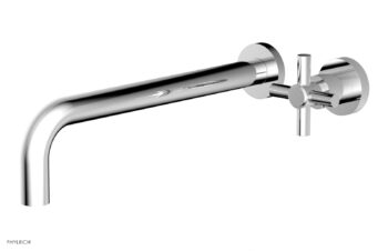 Phylrich Basic 12" Single Handle Wall Lavatory Set - Cross Handle D131-17 - Polished Chrome