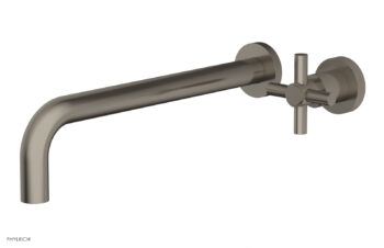 Phylrich Basic 12" Single Handle Wall Lavatory Set - Cross Handle D131-17 - Pewter