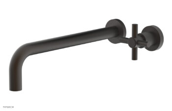 Phylrich Basic 12" Single Handle Wall Lavatory Set - Cross Handle D131-17 - Oil Rubbed Bronze