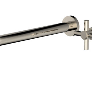 Phylrich Basic 12″ Single Handle Wall Lavatory Set – Cross Handle D131-17 – Polished Nickel