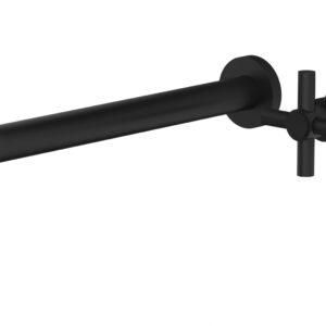 Phylrich Basic 12″ Single Handle Wall Lavatory Set – Cross Handle D131-17 – Matte Black